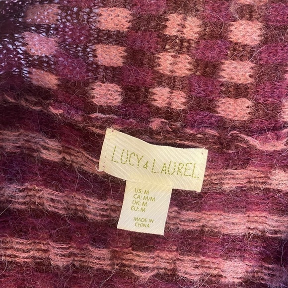 LUCY & Laurel Alpaca Blend Purple Cardigan - Picture 5 of 8